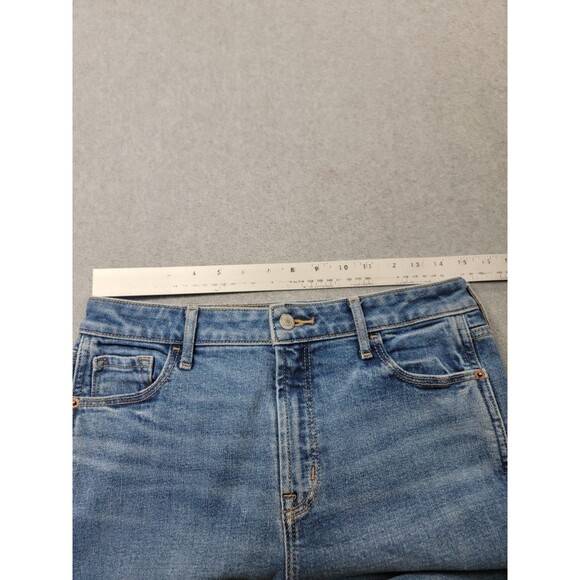 Old Navy Jeans Womens 6 30x25.5 Vintage Flare Cropp Blue High Rise Stretch Boho - Picture 5 of 12